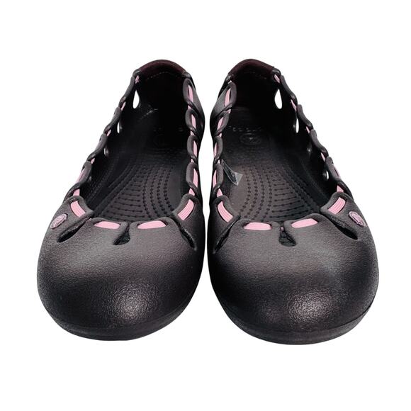 Crocs Springi Ballet Flats Women 8 Chocolate Brown‎ Pink Slip On Round Toe - Picture 5 of 11